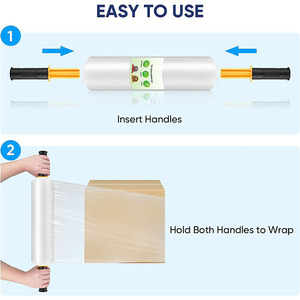 Rollo de Plástico Transparente para Envolver, Resistente, a Prueba de Humedad, Alto Brillo, 38 cm, para Envolver Palés y Envíos - Product Image 2