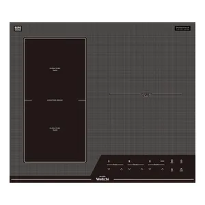 high quality restaurant household appliances 3 heating zones touch induction hob with CE