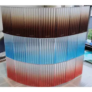 中国玻璃供应商建筑钢化玻璃隔断图案波纹玻璃板