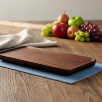 Plateau de service en bois élégant et durable, long et rectangulaire, pour charcuterie, fromage, collations, cuisine, dîner et fêtes, assiettes polies