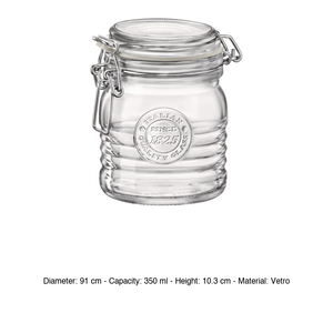 โถแก้ว 35 ซล. สูง 10 ซม. เส้นผ่านศูนย์กลาง 9 ซม. พร้อมฝาปิดสุญญากาศ Bormioli Officina 1825 Bormioli Rocco - Product Image 3