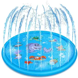 Custom 2022 New Summer Water Toys 68" Inflatable Splash Sprinkler Pad Splash Play Mat for Kids