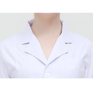 कस्टम लोगो महिला डॉक्टर लैब कोट शॉर्ट आस्तीन एंटी-बैक्टीरियल 35% कपास + 65% पॉलिएस्टर सुई डिटेक्शन अस्पताल वर्दी - Product Image 5