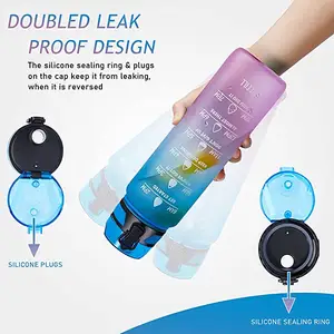 Motivational Hot Selling Item OEM Motivational Words Water Bottle 32oz BPA FREE Portable Drinking Water Bottle With Time Scale