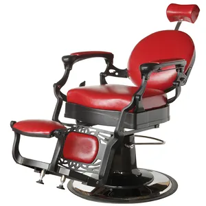 新潮流产品红色黑色理发店设备fabrica de理发椅价格优惠理发椅出售使用