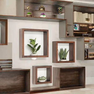 सफेद सिरेमिक प्लांटर्स के साथ <span class=keywords><strong>3</strong></span> पीसी ठोस पाइन लकड़ी की दीवार शेल्फ सेट. घर के लिए आधुनिक हस्तनिर्मित सजावट - Product Image 3