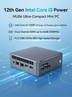 Mini PC Industrial NUC de Bolsillo, Intel I3-1220P 4.4GHz 10 Núcleos, DDR4, SSD M.2, con DP, Tipo-C de Función Completa, Windows 10