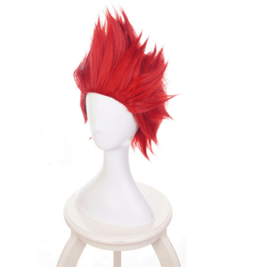 Perruques de cosplay synthétiques rouges Ainizi de la série <span class=keywords><strong>My</strong></span> <span class=keywords><strong>Hero</strong></span> <span class=keywords><strong>Academia</strong></span>, rôle de Kirishima Eijiro, pour garçons - Product Image 4