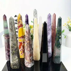 Factory Wholesale Nature High Quality Crystal Healing Point Mixed Material Tower For Decorations