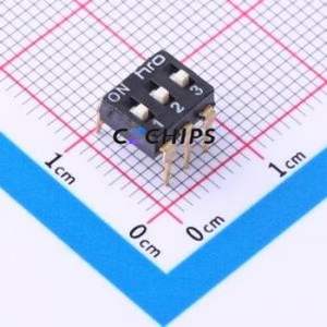 ES-03KP DIP Switch Through hole Component (THT) Switch Flat Toggle, Raised Type Single Pole Single Throw 3 2.54mm - Product Image 1