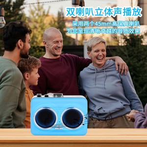 Retro Portable Cassette to MP3 Converter Dual <b>Speaker</b> <b>USB</b> Flash Tape Player - Product Image 6
