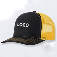 Casquette Trucker en Maille Bicolore à Six Panneaux Personnalisée avec Logo Brodé Coloré Style Rétro Hip Hop Réglable