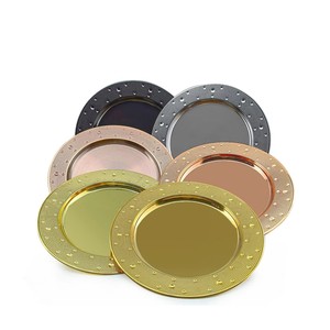 Plateau de service plat en acier inoxydable durable et écologique pour la décoration de table de restaurant, plusieurs tailles et couleurs disponibles, plateaux OEM - Product Image 1