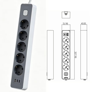 Regleta Profesional Europea con 2 Puertos USB-C, 1 Puerto USB-A y 5 Tomas Schuko para Uso en Hogares Modernos, Oficinas y Hospitales - Product Image 2