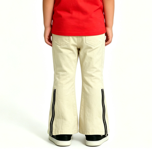 SOONREE - Jeans évasés pour enfants - Design tendance - <span class=keywords><strong>Beige</strong></span> - Fermeture éclair - Denim - Streetwear - Hip Hop - Pantalons pour garçons - Vente en gros - Haute qualité - OEM - Product Image 3