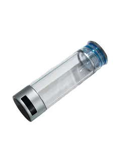 2024 Best Portable 350ml Hydrogen Water Bottle Alkaline Hydrogen Water Generator Bottle Ionizer 2000PPB Glass SPE Membrane