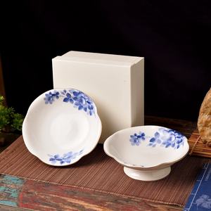 Plato de cerámica de la serie Rosa de gran venta, con pie alto y color subesmaltado, para frutas, repostería y vajilla de hotel, colorido - Product Image 2