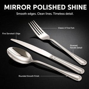 Classic Bulk 18/10 Stainless Steel Western Cutlery <b>Set</b> Mirror Polish Wedding Cutlery Flatware Dishwasher Safe for Restaurant - Product Image 6
