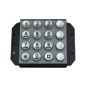 4X4布局锌合金防破坏键盘，带公用电话的圆形按钮