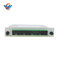 Splitter PLC Serat Optik 8 Jalur LGX Cassette Rack Mount 1x8 Konektor SC/APC/UPC 1260-1650nm Selubung LSZH/PVC
