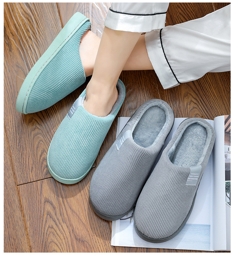 Home Thick Soled Cotton Slippers Men and Women Winter Indoor Warm Slippers