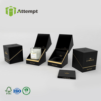 Boîte-cadeau de bougie à couvercle rabattable de qualité supérieure emballage doublé d'éponge personnalisé avec stratification mate et gaufrage