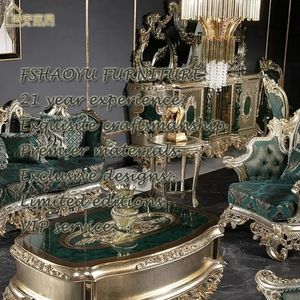 Sofá Europeo Real, Muebles Clásicos Vintage para Sala de Estar, Sofás de Tela Tallados en Madera Maciza de Lujo - Product Image 2