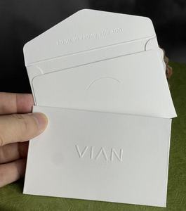 Vente en gros de cartes de vœux et d'enveloppes d'invitation de mariage personnalisées de luxe en papier texturé avec impression à chaud dorée - Product Image 2