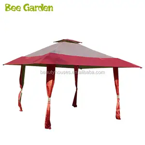 الساخن بيع في الهواء الطلق شرفة الجملة مظلة مقصورة حديقة معدنية مع البعوض المعاوضة حديقة ساحة مظلة 3x4 4x4 شرفة