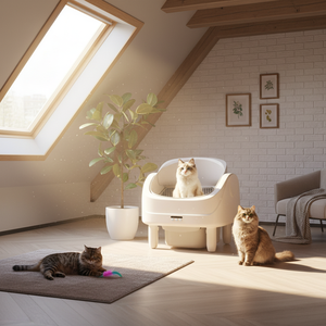 Bac à litière autonettoyant grande capacité 68L, silencieux, pour chatons et chats adultes - Product Image 1