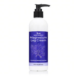 Crème au magnésium pour le soulagement des jambes Lotion au magnésium Crème apaisante pour les jambes Hydratant aux herbes Beurre corporel topique Apaise les démangeaisons Secouant - Product Image 1