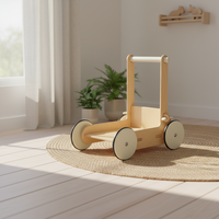 Chariot en bois pour bébé, chariot de marche, chariot de courses anti-renversement, chariot de rangement domestique, petit chariot, jouet d'apprentissage de la marche