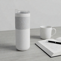Tumbler Vakum Dinding Ganda Stainless Steel 450ml Anti Bocor Bebas BPA, Mug Kopi untuk Perjalanan, Botol Air untuk Mobil