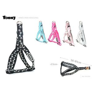 Harnais pour animaux de compagnie Yommy, 56-81 cm, réglable, sangle de poitrine et de dos pour chien avec motif de patte, pour chiens de petite et moyenne taille - Product Image 1