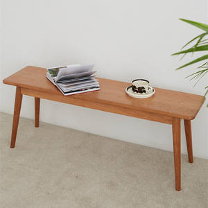 Cherry Wood Long <b>Bench</b> Solid Wood Modern Minimalist Dining Room Furniture Durable Japanese Style <b>Bed</b> <b>End</b> Stool - Product Image 3