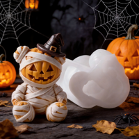 Moule en silicone de qualité alimentaire en forme de citrouille et d'ours pour bougies d'Halloween, artisanat en plâtre, décoration de gâteaux, cadeaux pour fêtes à domicile