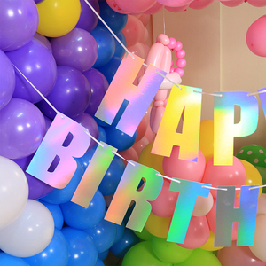 Buon compleanno foglia alfabeto Banner ghirlanda Baby Shower feste con forma di lettera bandiere di carta 16x19cm colorato - Product Image 4