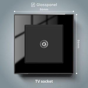 Durable Manual LED Dimming <b>Switch</b> socket with Crystal Glass Panel <b>Single</b> Pole 250V EU Standard White/Black/Grey - Product Image 2