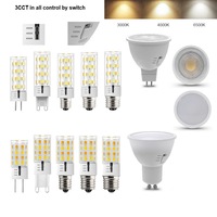 Nouvelle ampoule LED 220V 120V 12V 3W en céramique, triple température de couleur G4 G9 2700K 4000K 6500K