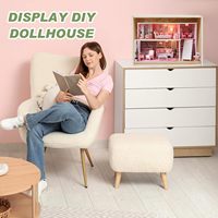 Boîte Diorama Cinnvoice Non Finie, Vitrine Moderne Multifonction Grande en Bois pour Objets de Collection avec Couvercle Transparent, Rangement de Bureau