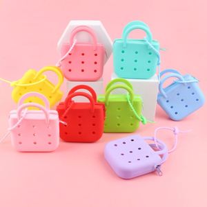 Children's Jelly Silicone Bag Colorful DIY square <b>Coin</b> <b>Purse</b> School Tour Beach Bag - Product Image 1