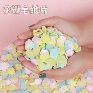 Petal <b>Soap</b> Paper Disposable Mini Sheets Portable Hand <b>Soap</b> Pink Rose Blue Milk Yellow Lemon Green Jasmine Scented - Product Image 4
