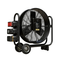 Ventilateur de tambour métallique rechargeable de 20 pouces, design en U, pour une utilisation en intérieur/extérieur