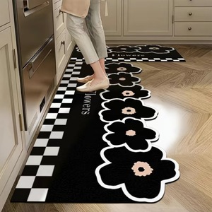 Tapis de cuisine floral en terre de diatomée, antidérapant, rectangulaire, pour cuisine, salon, chambre, salle de bain, entrée - Product Image 4