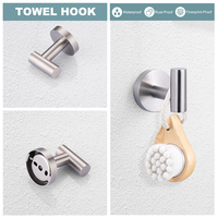 Ensemble d'accessoires de salle de bain en acier inoxydable 304, 3 pièces : porte-serviettes, crochet pour peignoir et porte-rouleau de papier toilette, accessoires de toilette à fixer au mur