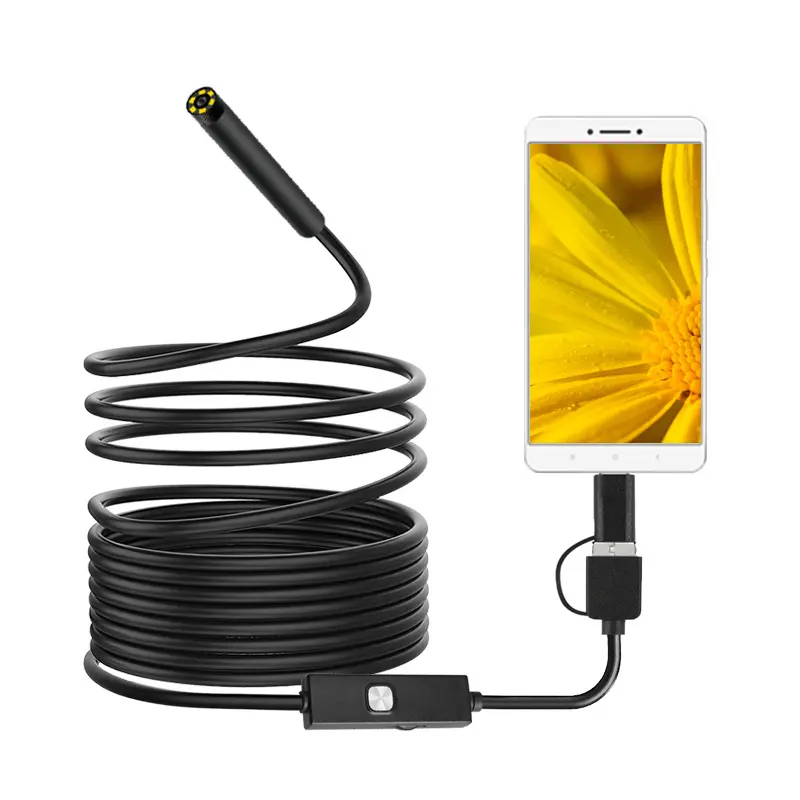 Dearsee 3 In 1 USB-C Android Endoscoop 7Mm Borescope Inspectie Camera Waterdichte Ip67 Harde Lijn 2M