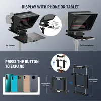 Téléprompteur HD 9 pouces pour X1 Pro II avec verre séparateur de faisceau, télécommande RT113 et fixation rapide pour smartphones et appareils photo reflex numériques