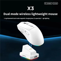 Souris sans fil Bluetooth 2.4g double mode, souris de bureau légère avec base RGB et station de charge