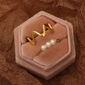 Anillos de Perlas de Agua Dulce Modernos y Delgados de Acero Inoxidable con Baño de Oro de 18K, Resistentes al Deslustre, para Mujer, Joyas Certificadas por May Aigs - Product Image 5