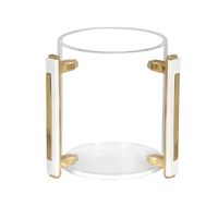 Tasse de lavage Judaica avec poignées dorées-Coupe de Kiddouche Lucite transparente pour le Shabbat juif, la Pâque et la décor
